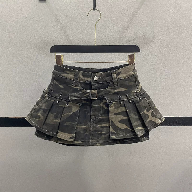 カモフラプリーツミニスカート