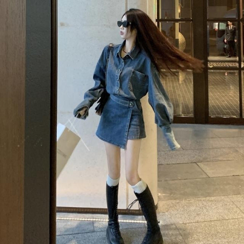 デニムラップミニセットアップ