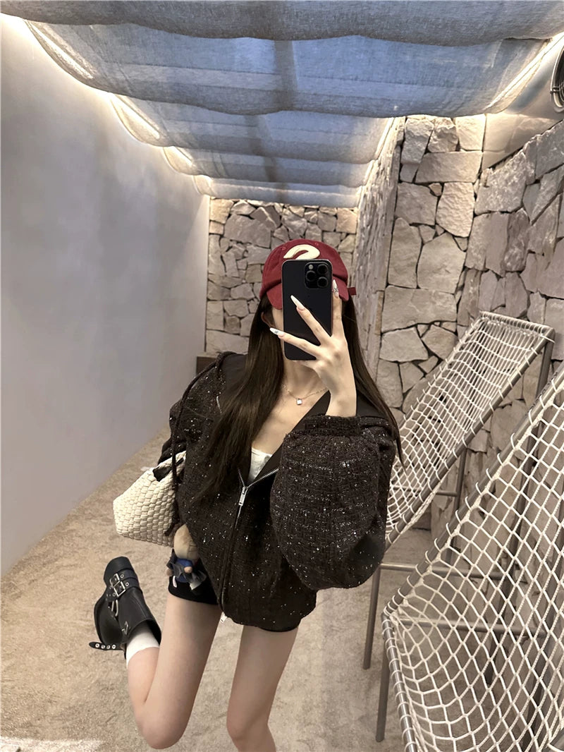 グリッターツイード フーディジャケット