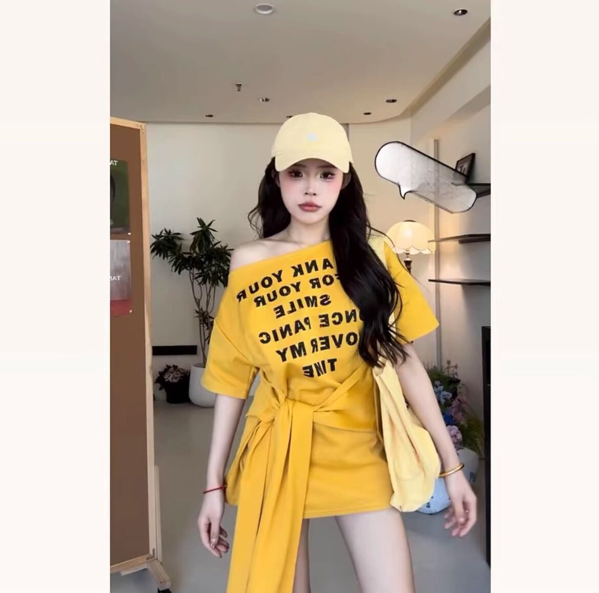 ワンショルリボンTワンピ