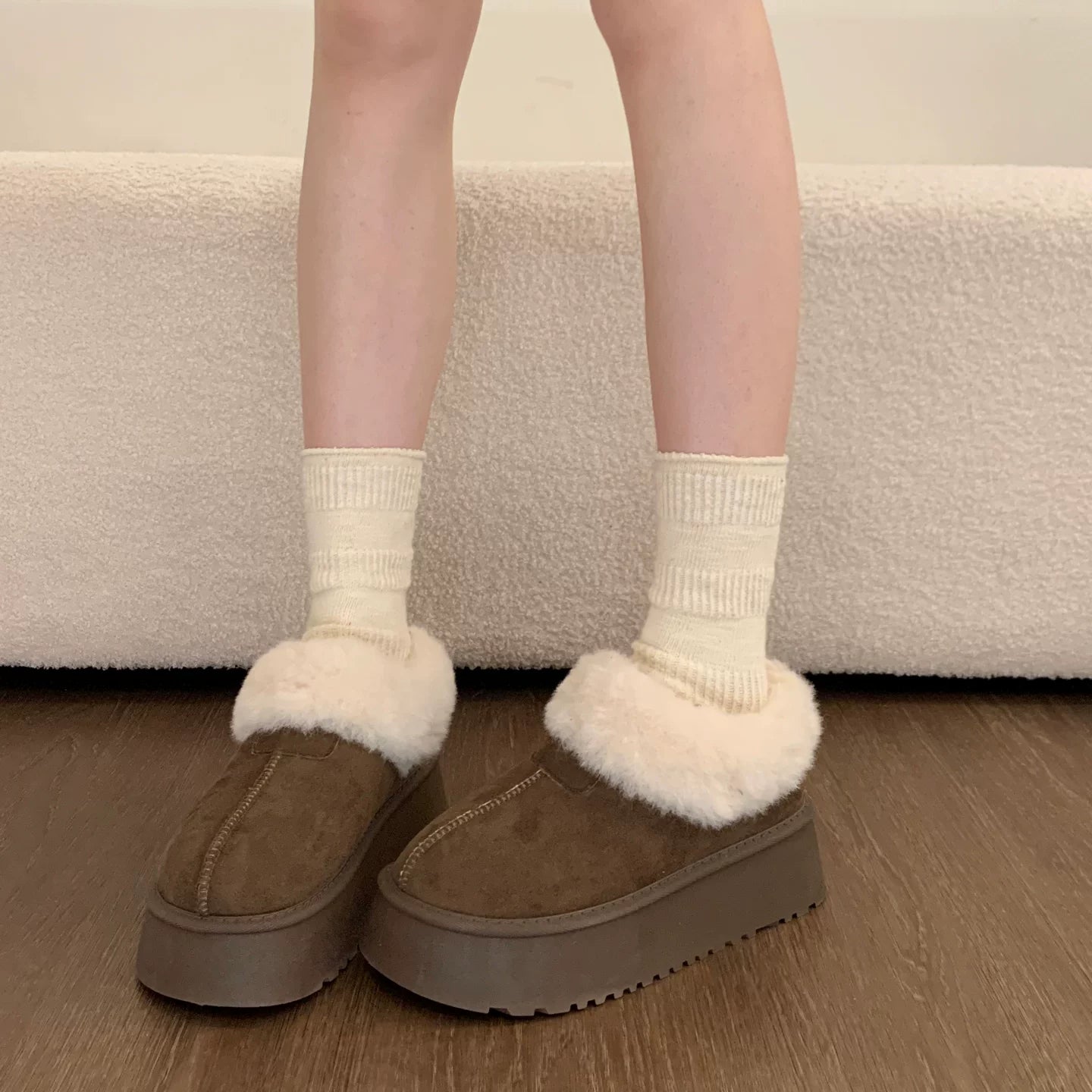 スノーファー ショートブーツ