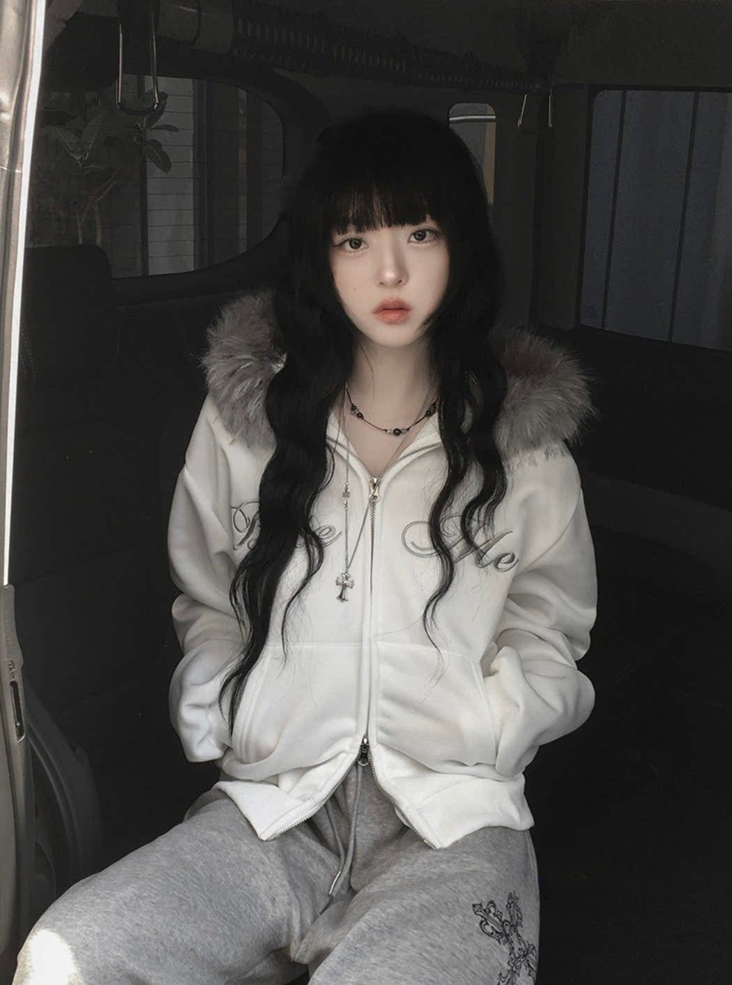 シルバーラインロゴ ファージップパーカー