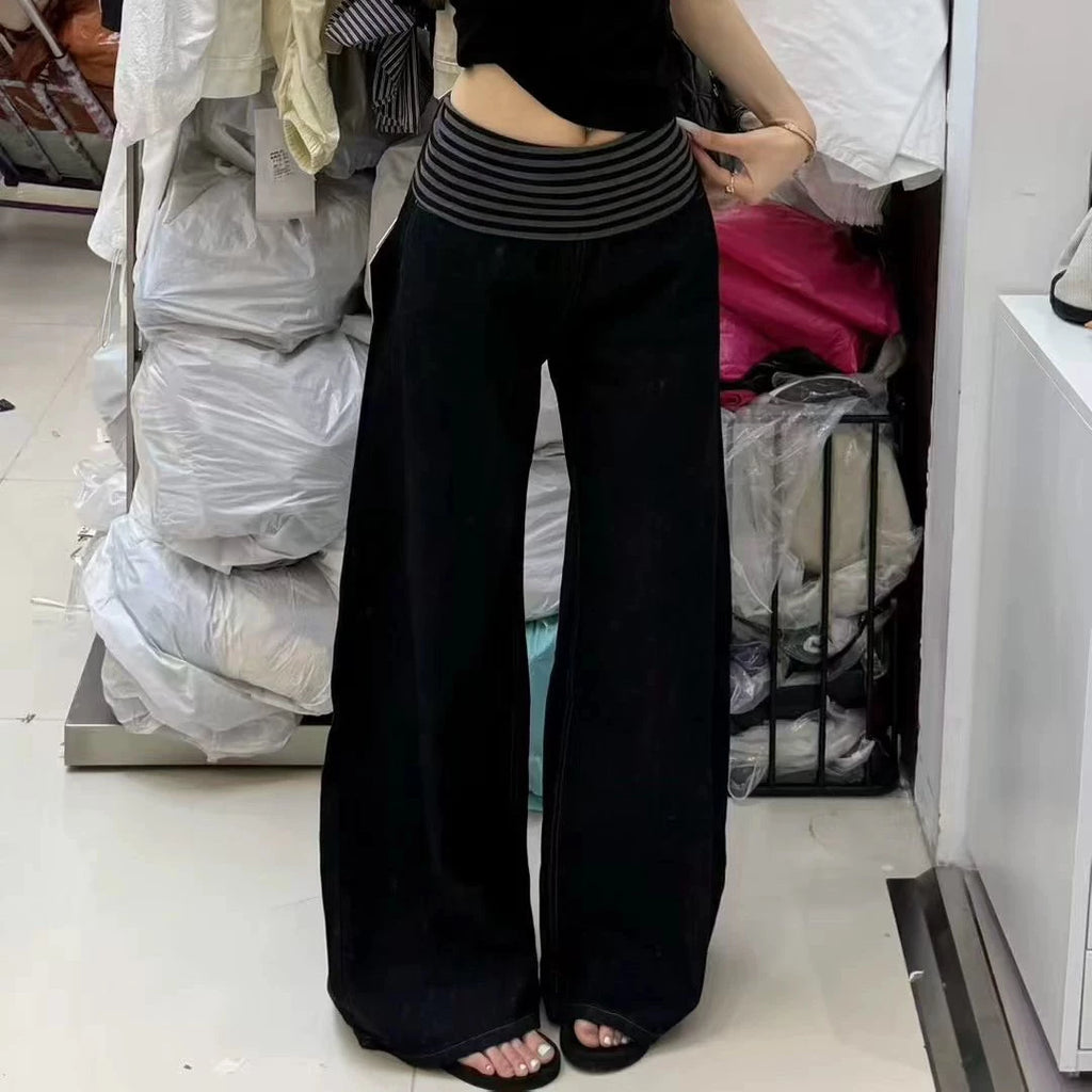 ストライプウエストワイドパンツ