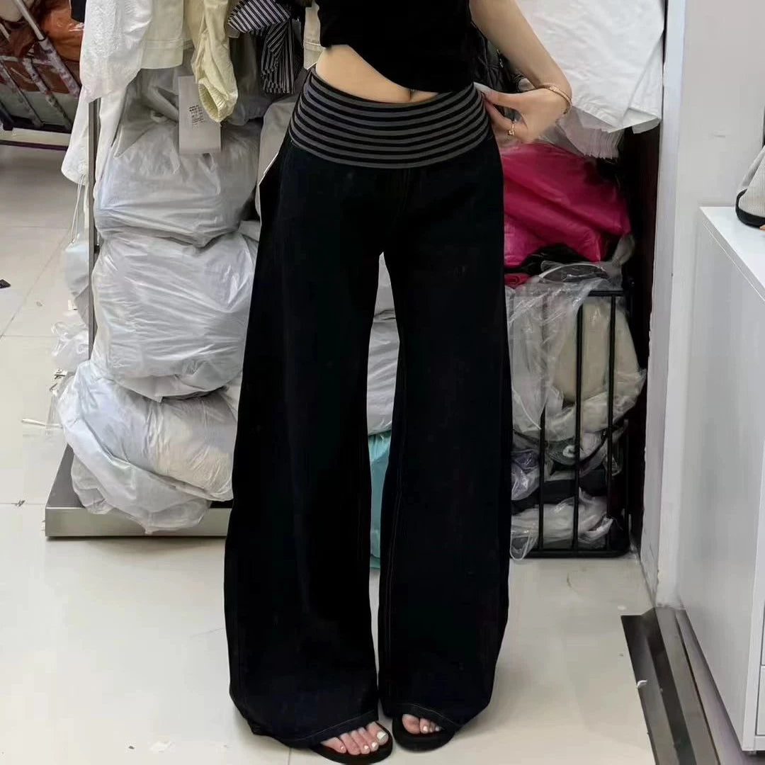 ストライプウエストワイドパンツ