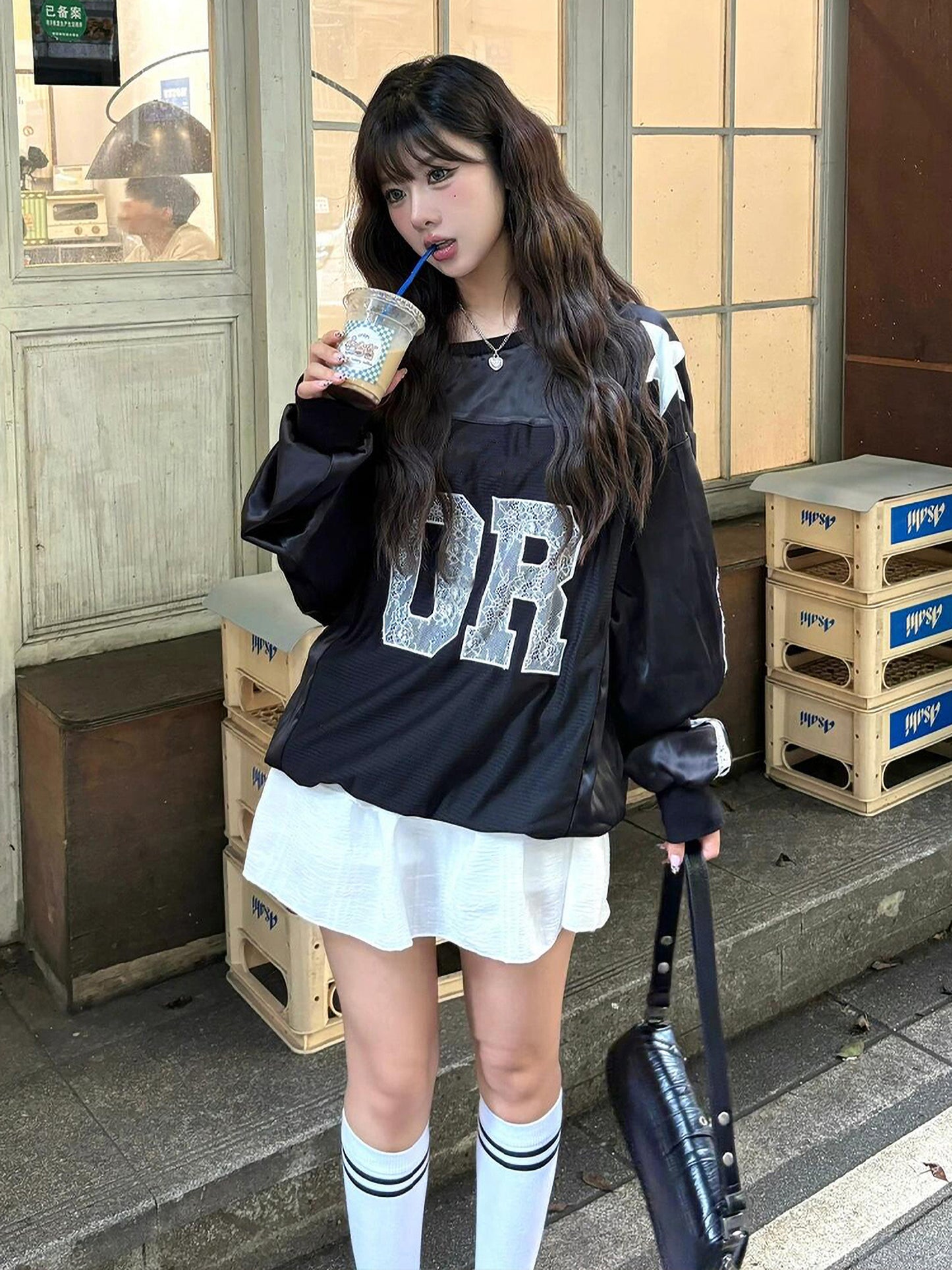 オフショルダーユニフォームロングTシャツ KOR246