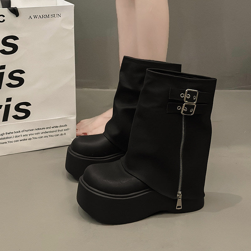 厚底ゴシックショートブーツ