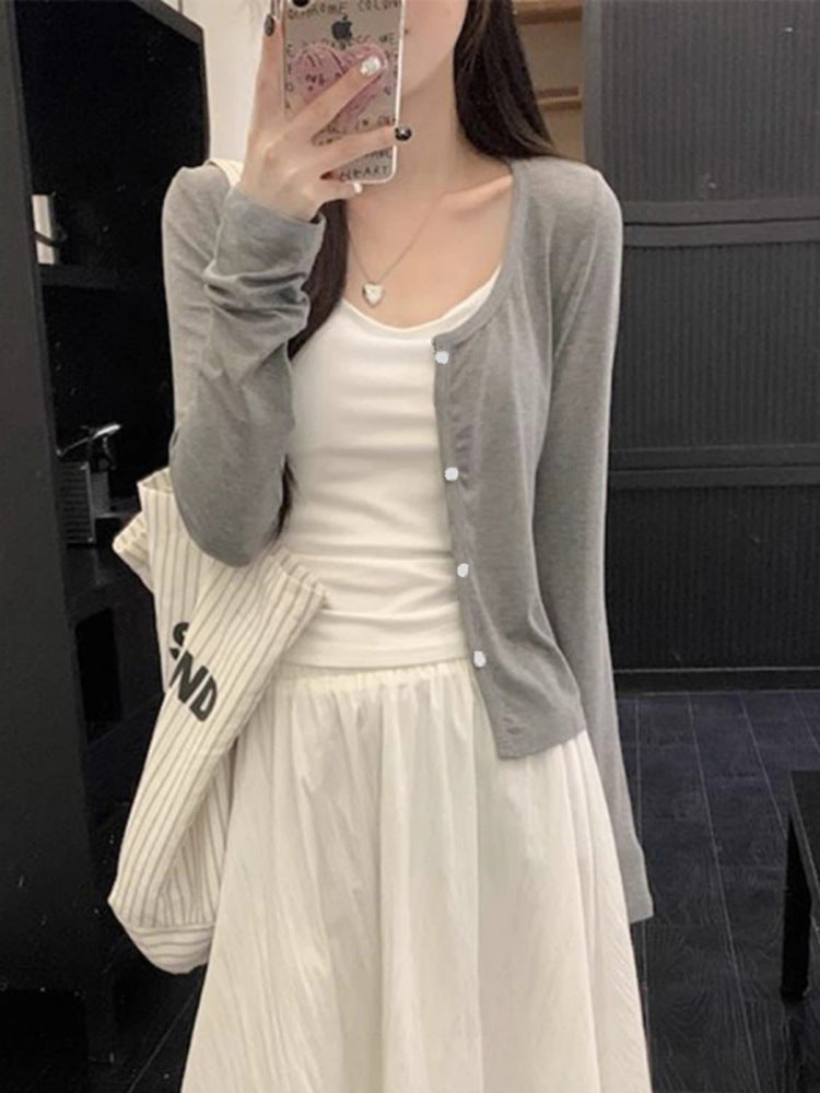 ミニマルスリムカーディガン