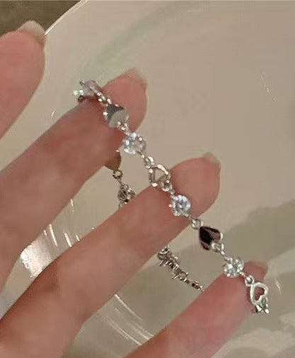 ハートジュエリーチェーンブレスレット