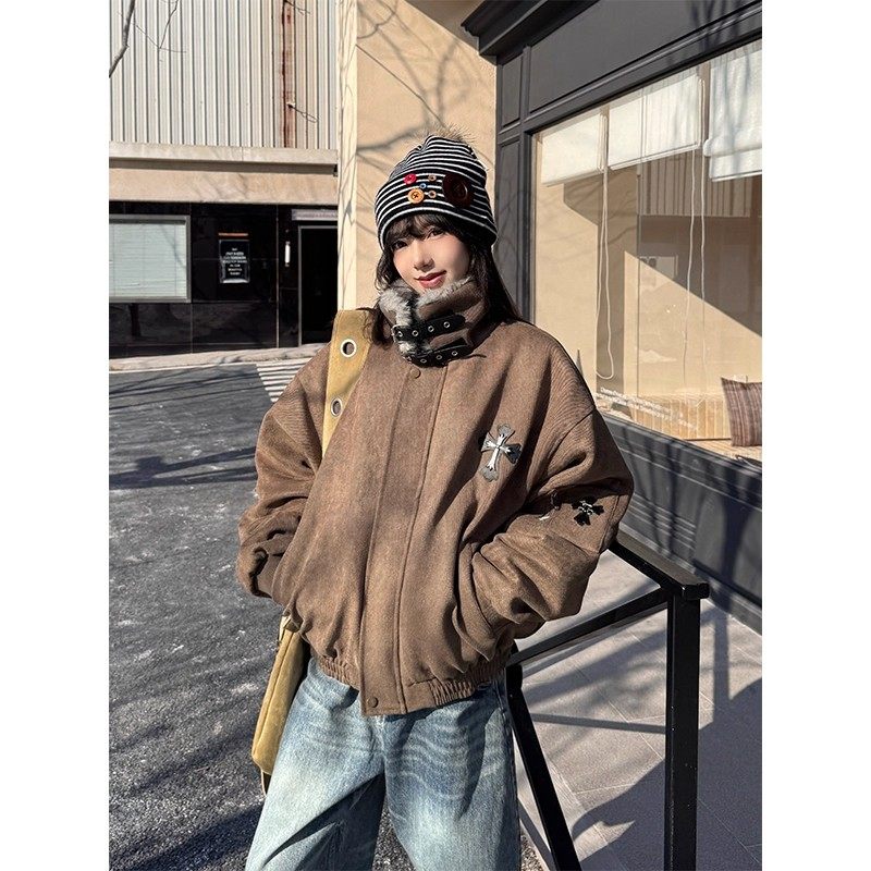 韓国ストリート クロスディテールボリュームアウター