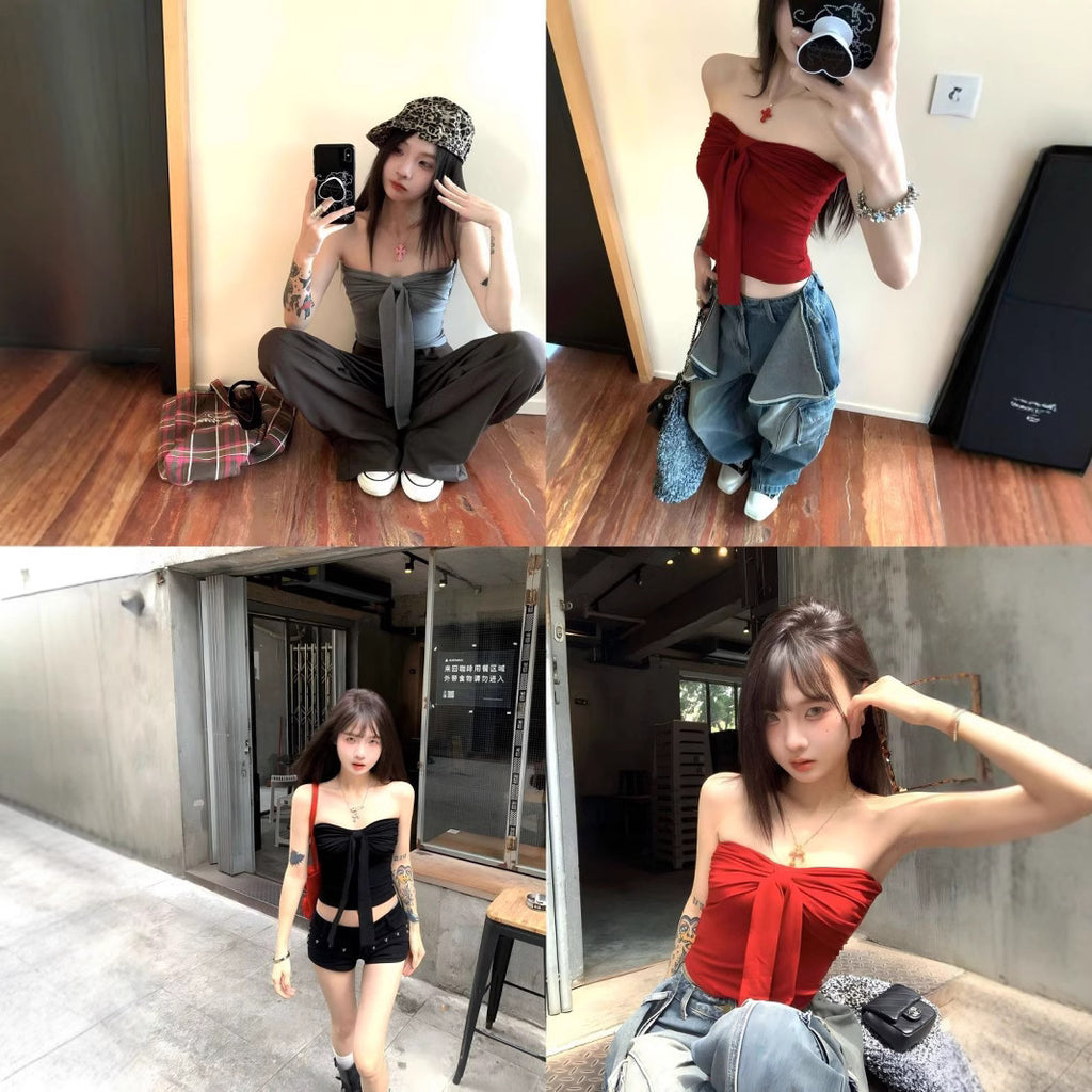 ツイストフロントチューブトップ