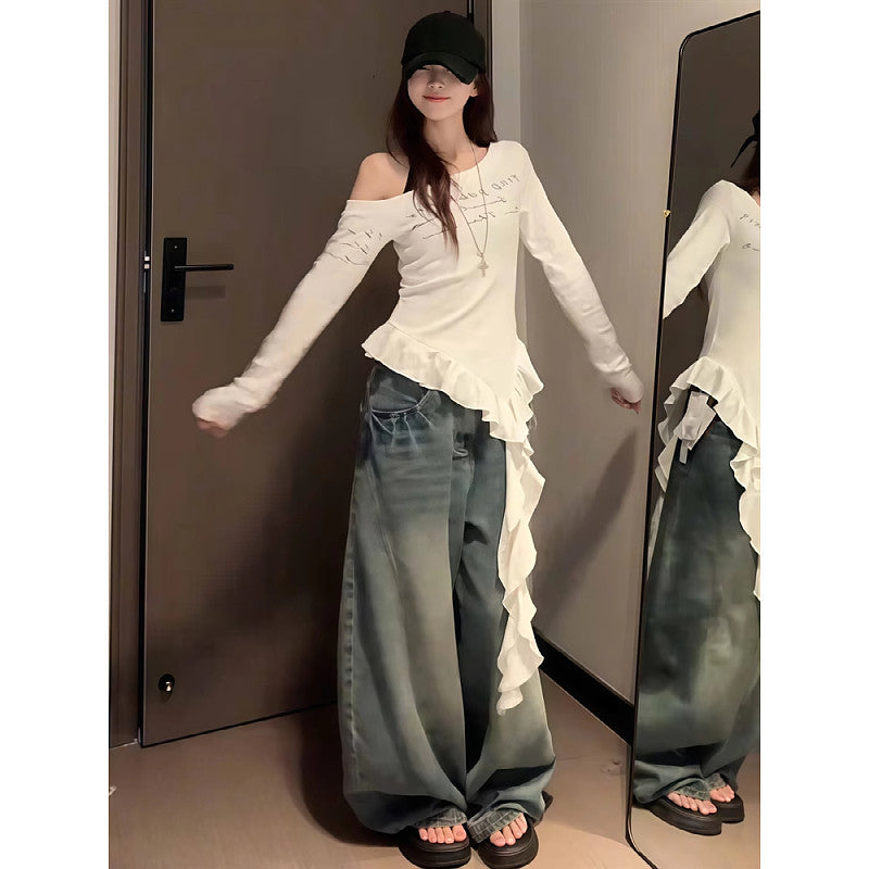 アシメフリル ワンショルロンT