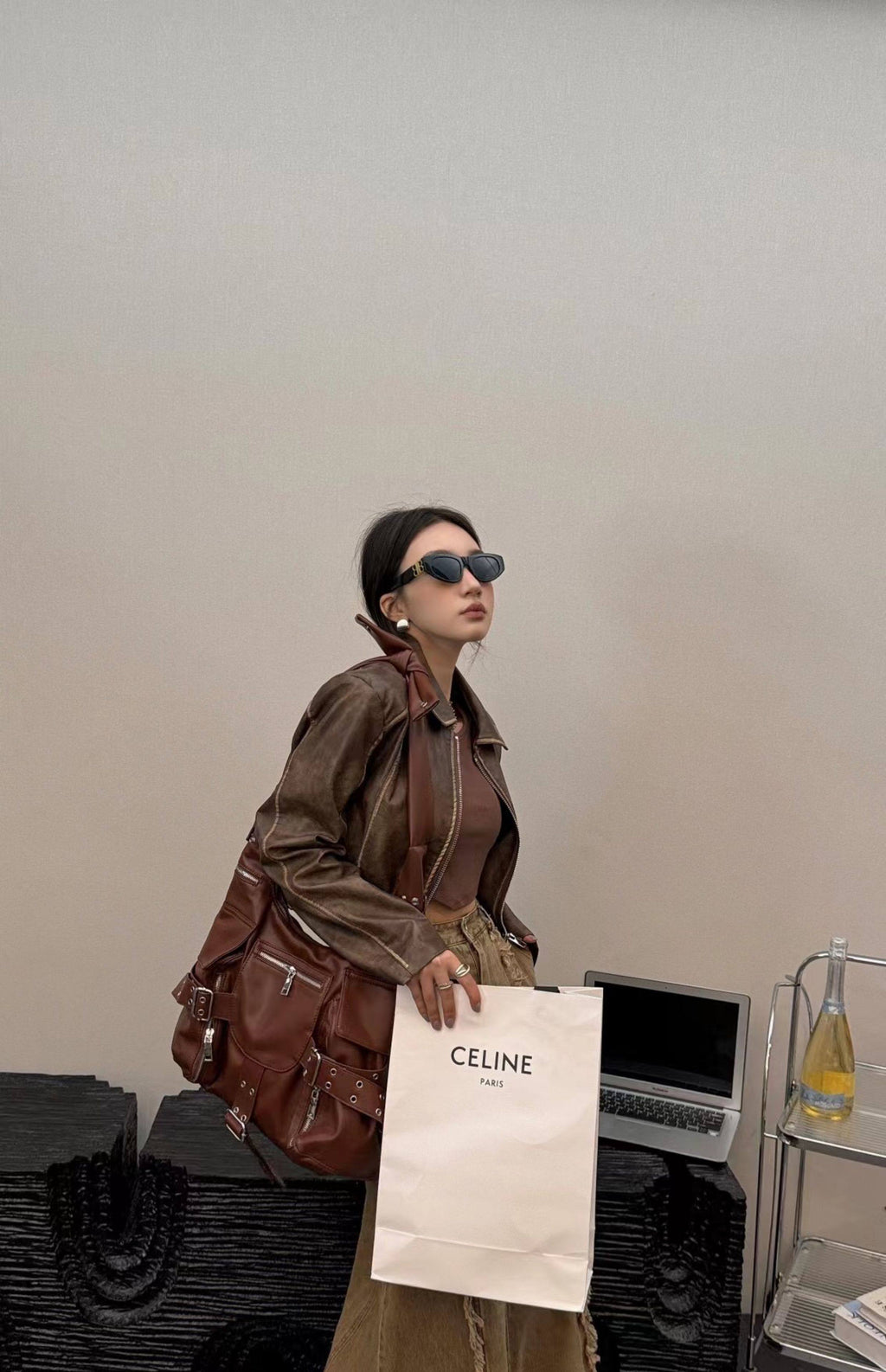 ジップライダースレザーバッグ