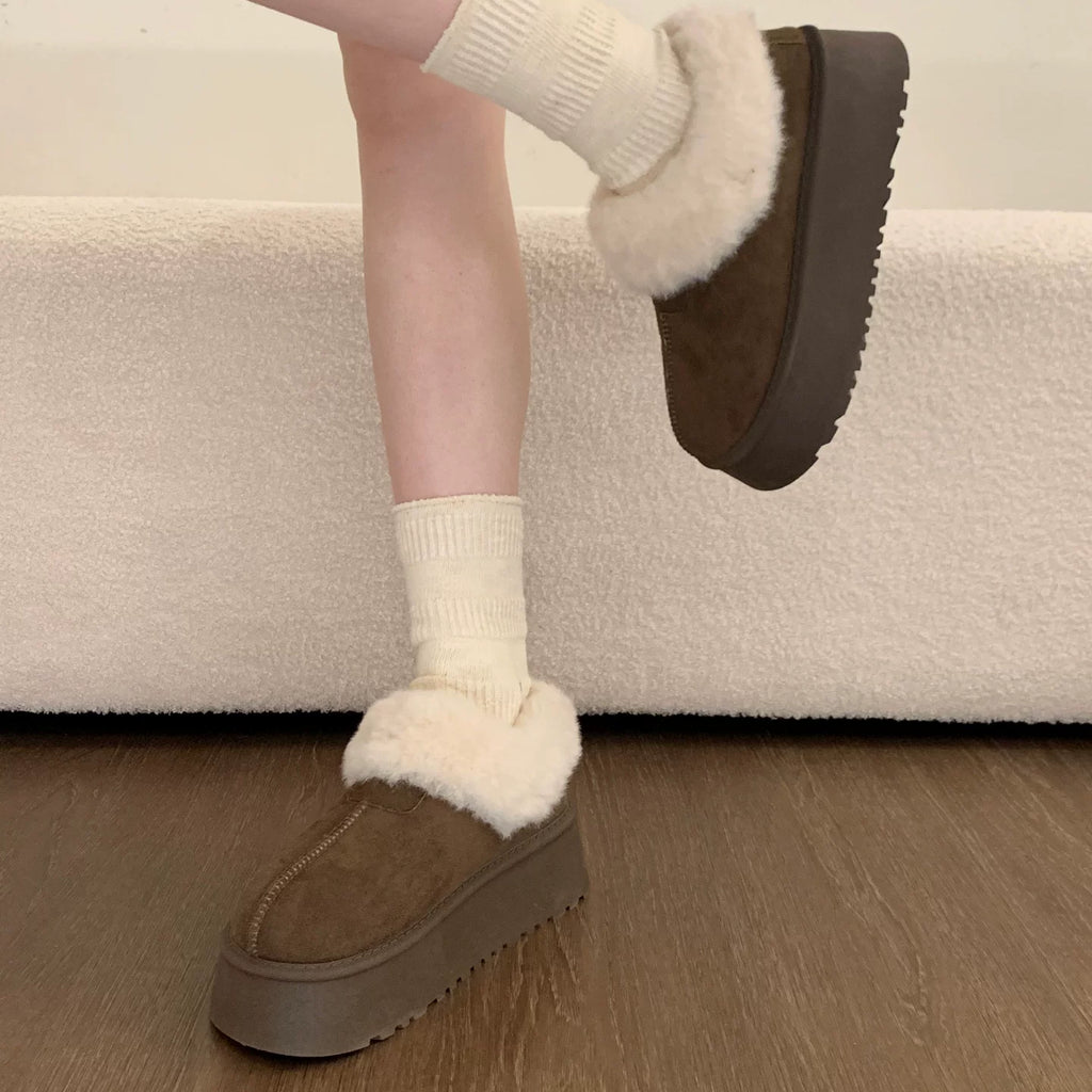 スノーファー ショートブーツ