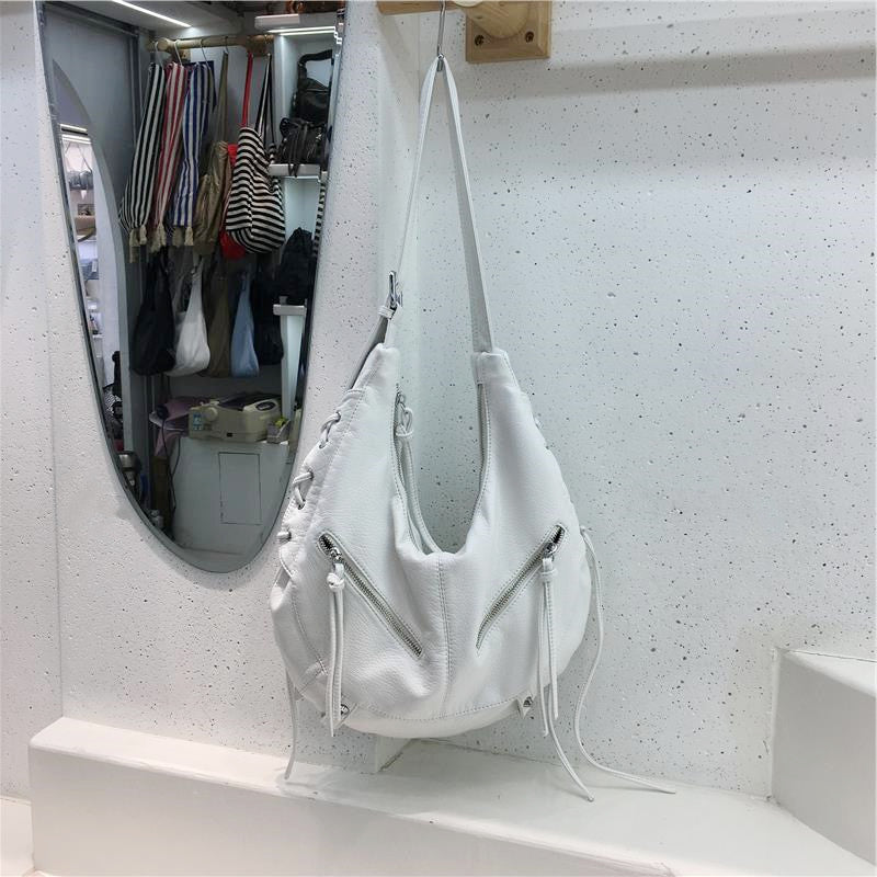 Y2Kジップ ショルダーバッグ