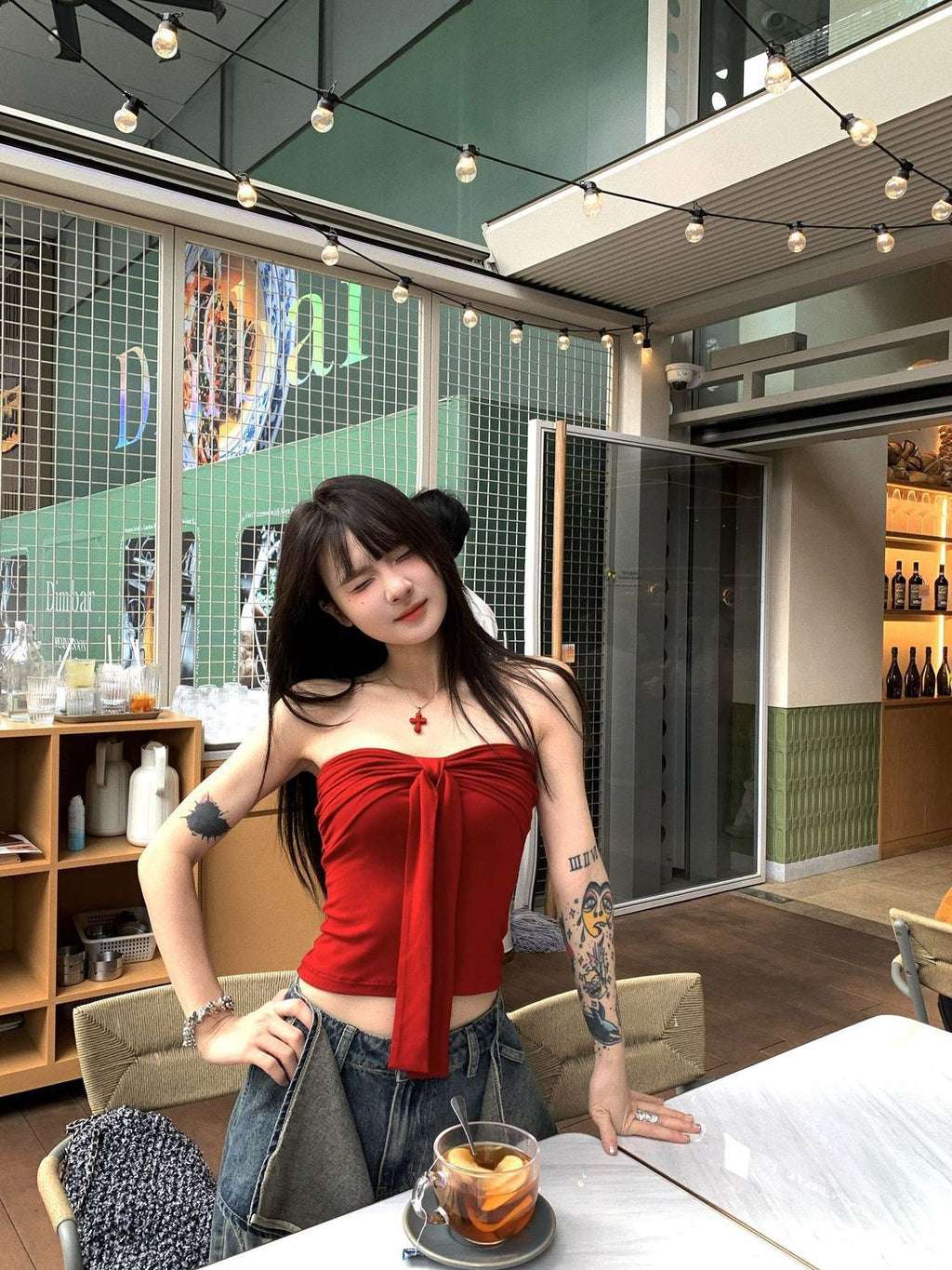 ツイストフロントチューブトップ