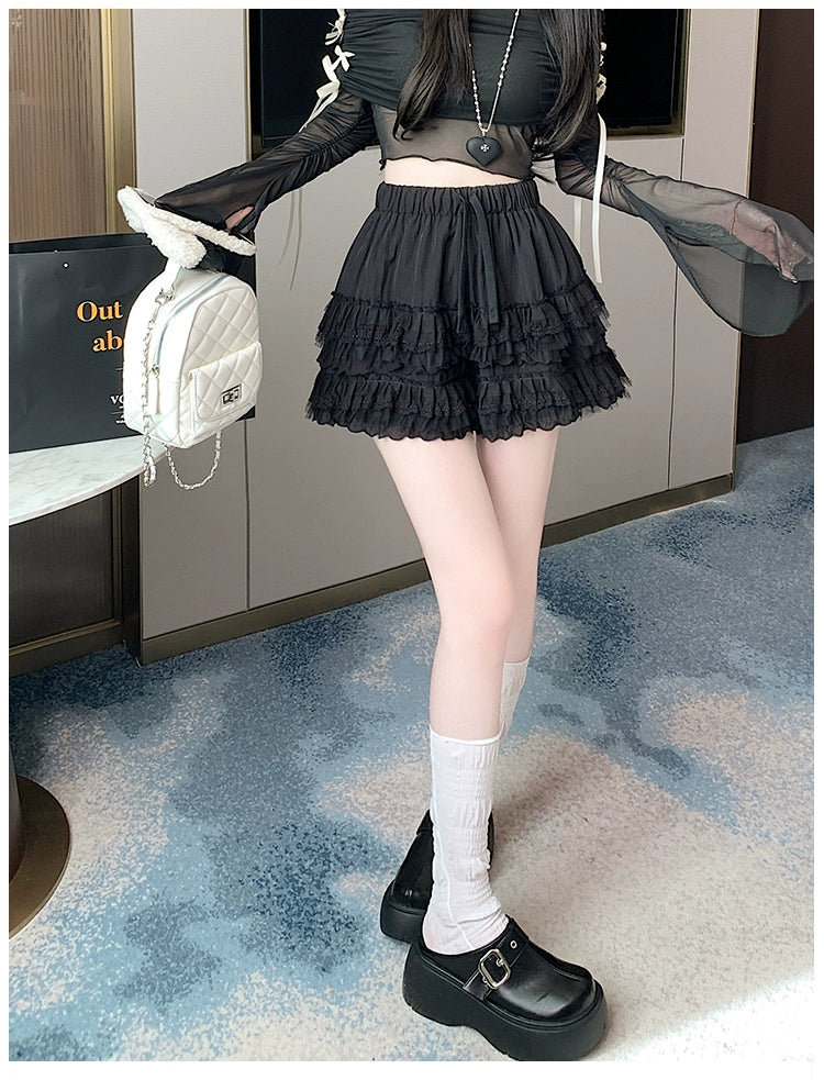 ギンガムレースフリルスカート　ターコイズブルー セール】ASYMMETRY FRILL SK アシンメトリー フリル スカート