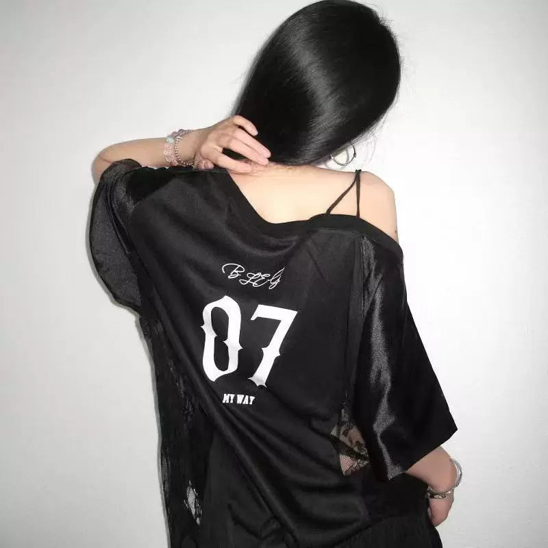 サイドレースラインアシンメトリーT