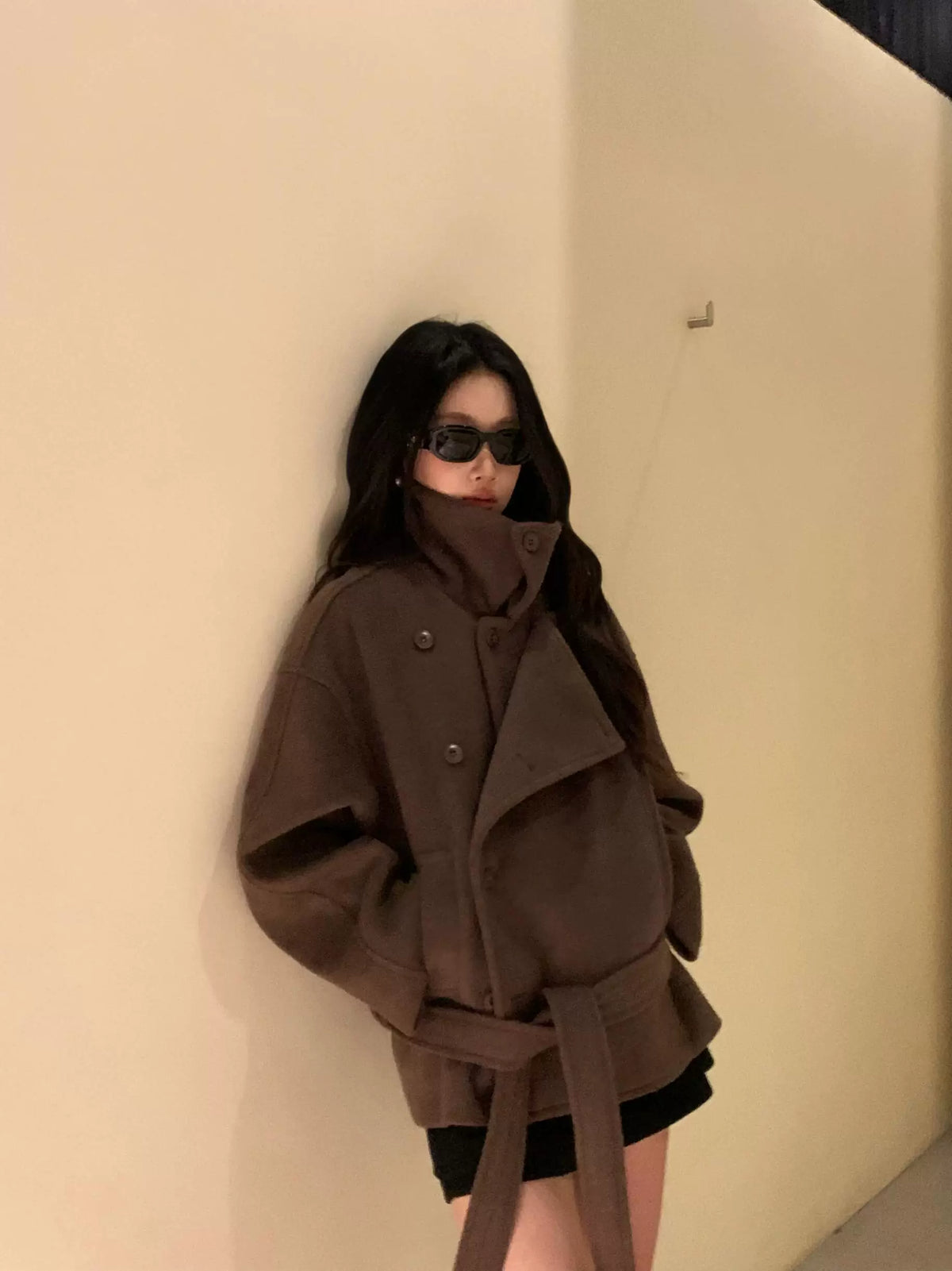 ルーズシルエットベルトコート