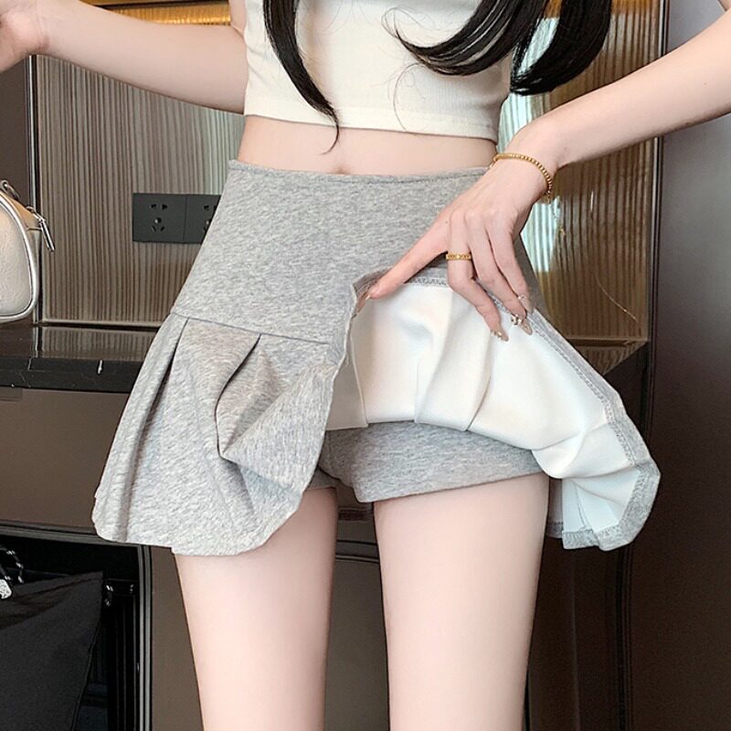 ハイウエスト プリーツミニスカート