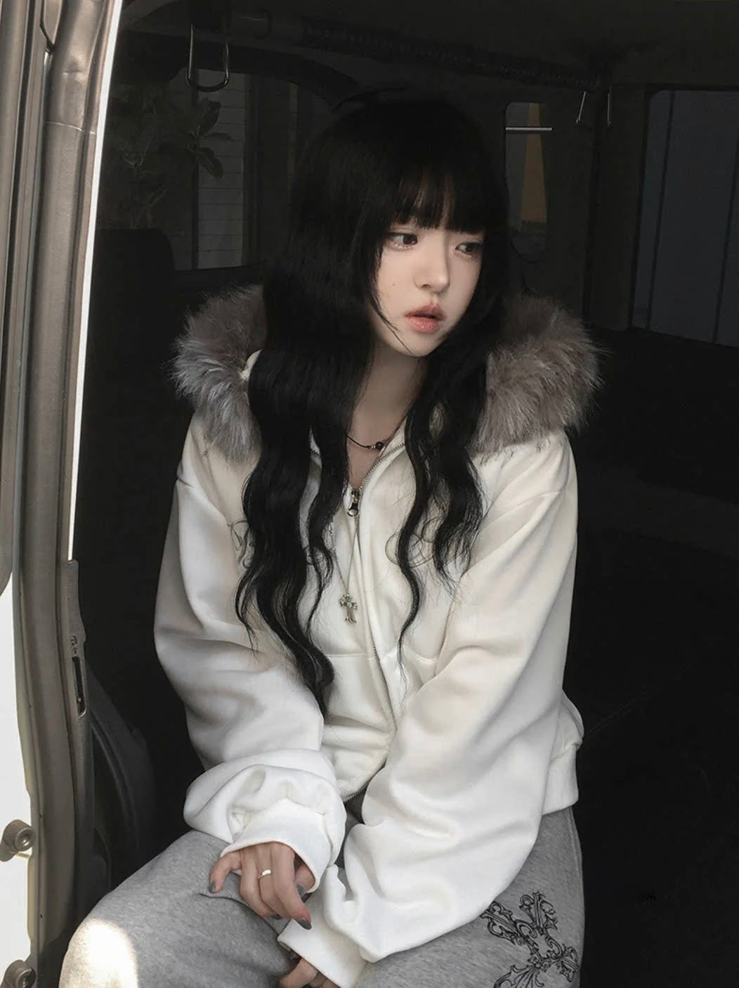 シルバーラインロゴ ファージップパーカー