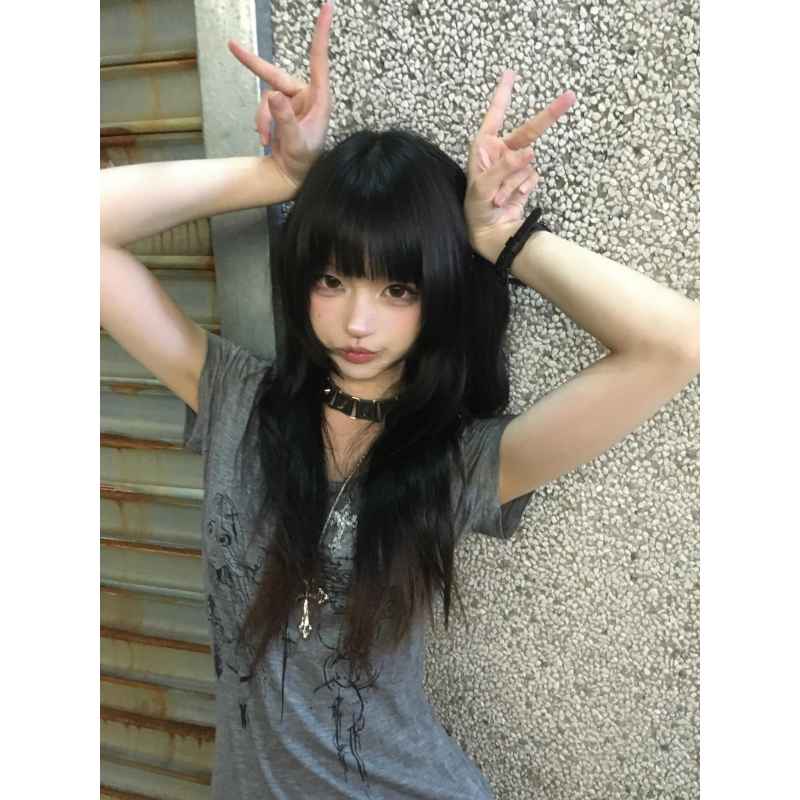 Y2KスケッチプリントタイトT