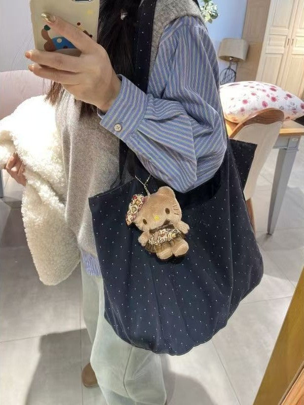 カジュアルドットトートバッグ