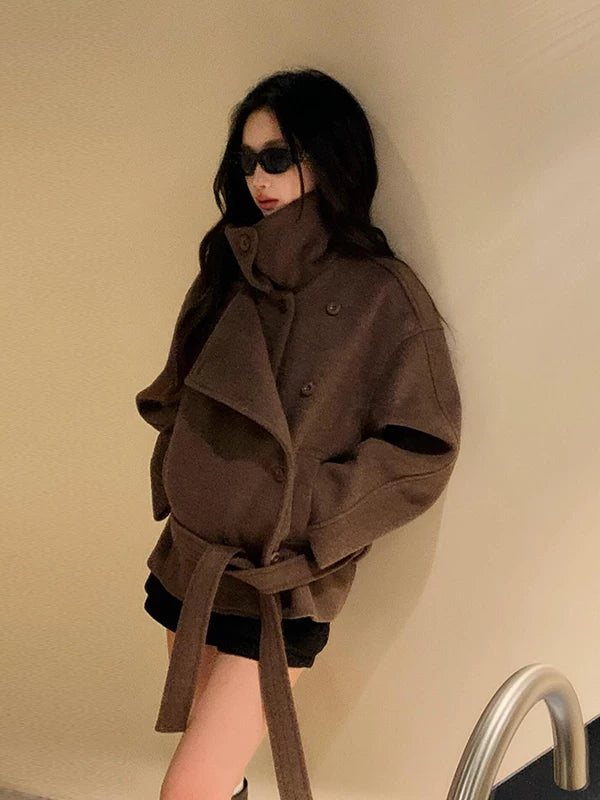 ルーズシルエットベルトコート