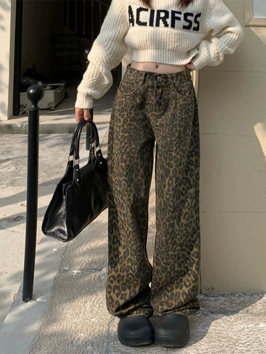 レオパードデニムパンツ