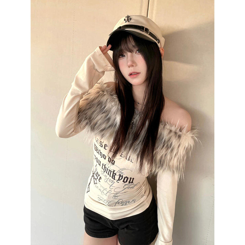 BUBBLES ファー オフショル トップス 白 韓国 シズニルック 即購入可