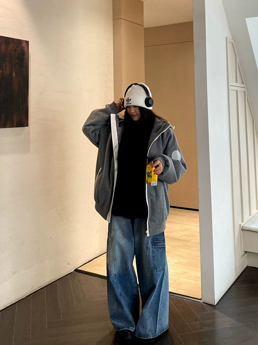 レトロウォッシュドワイドデニムパンツ – 100StarS レトロウォッシュドワイドデニムパンツ – 100StarS