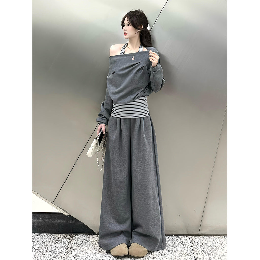 オフショルルーズセットアップ