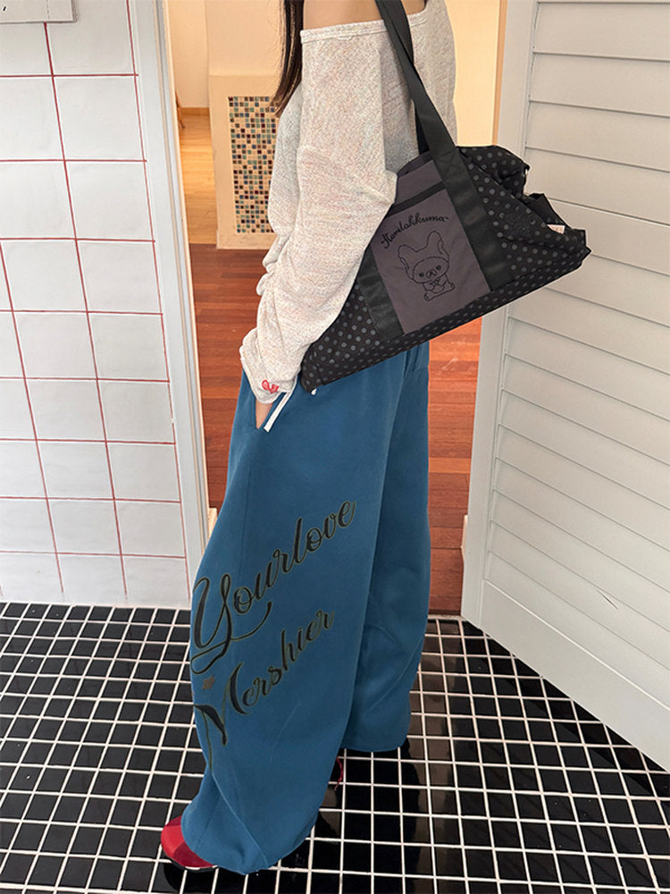 ルーズシルエット ロゴスウェットパンツ