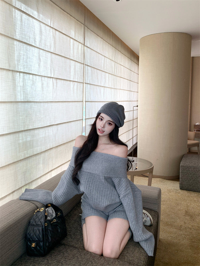 オフショルニットセットアップ