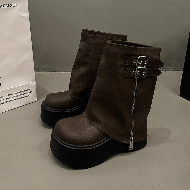 厚底ゴシックショートブーツ