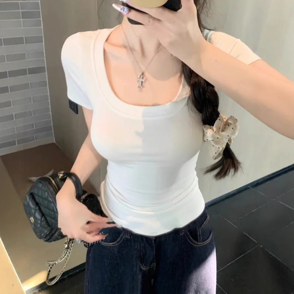 ベーシックスリムフィットUネックT