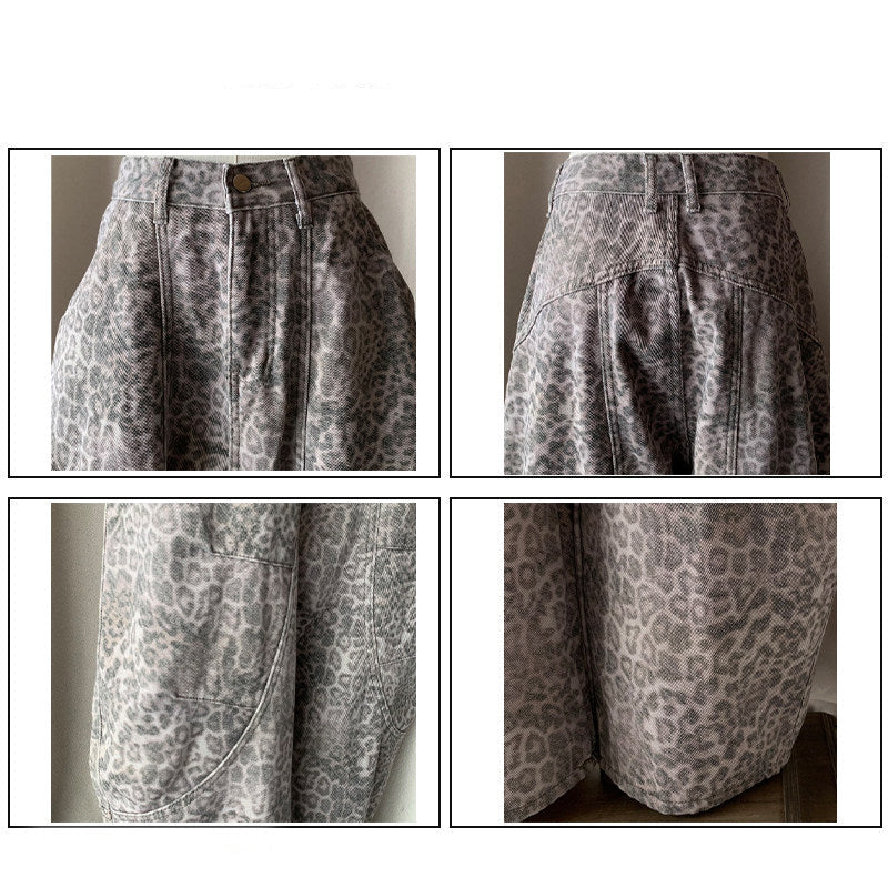 グランジレオパードワイドデニム
