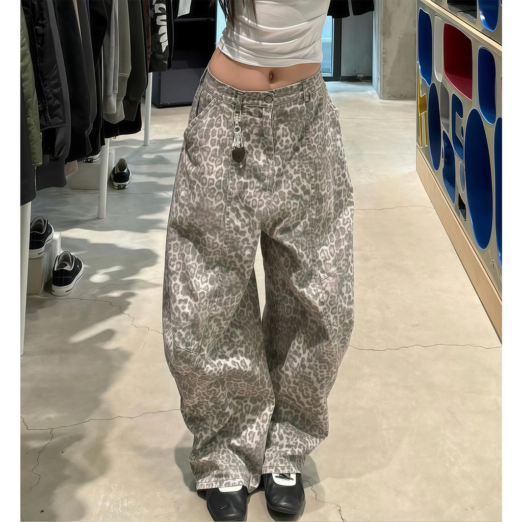 グランジレオパードワイドデニム