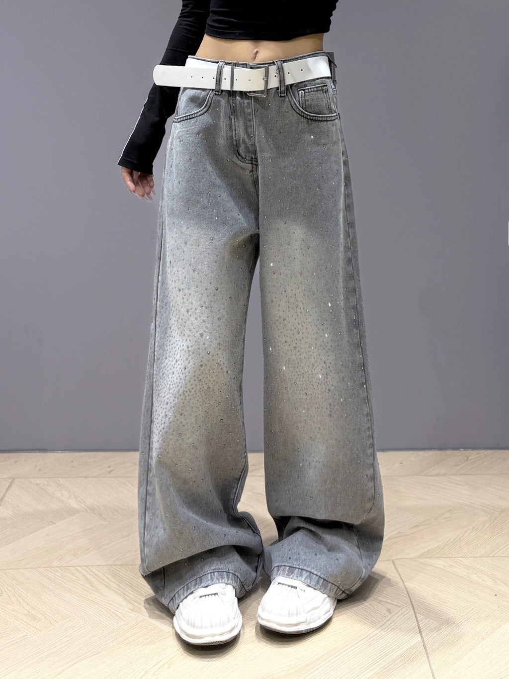 ラインストーンデニムパンツ KDS346 – 100StarS ラインストーンデニムパンツ KDS346 – 100StarS