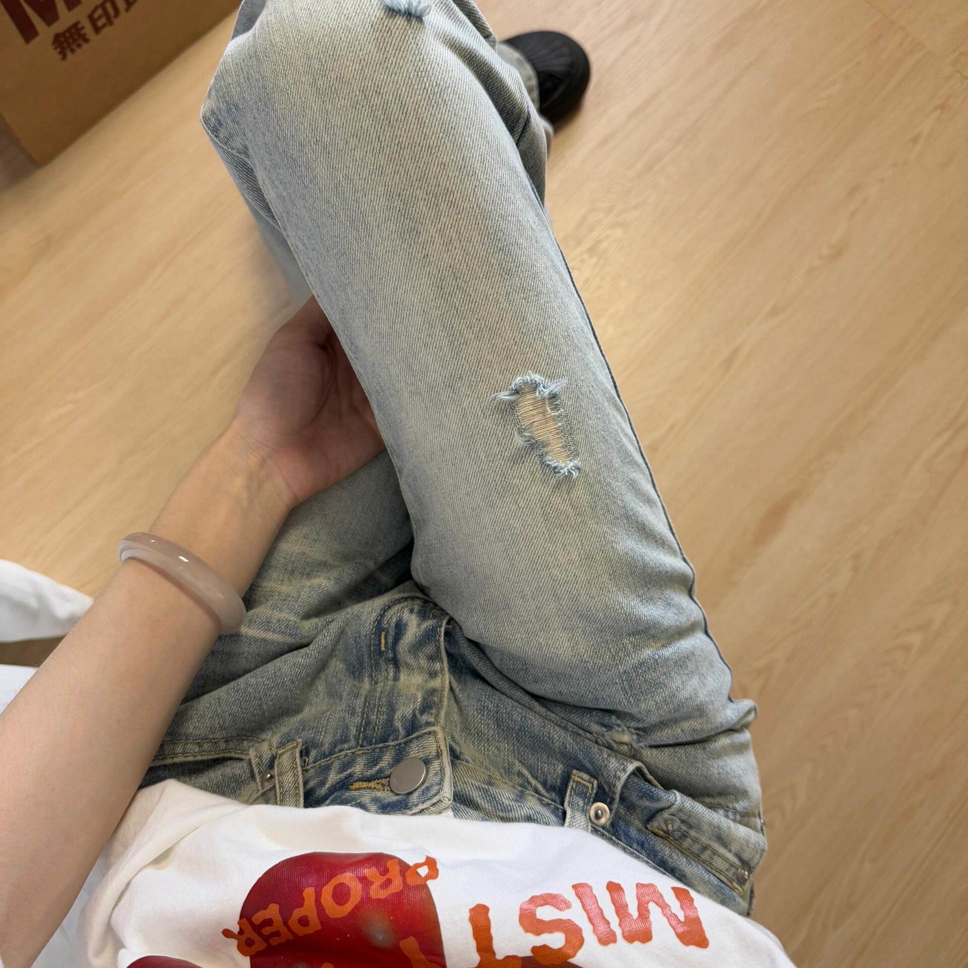 レースレイヤード ヴィンテージデニム