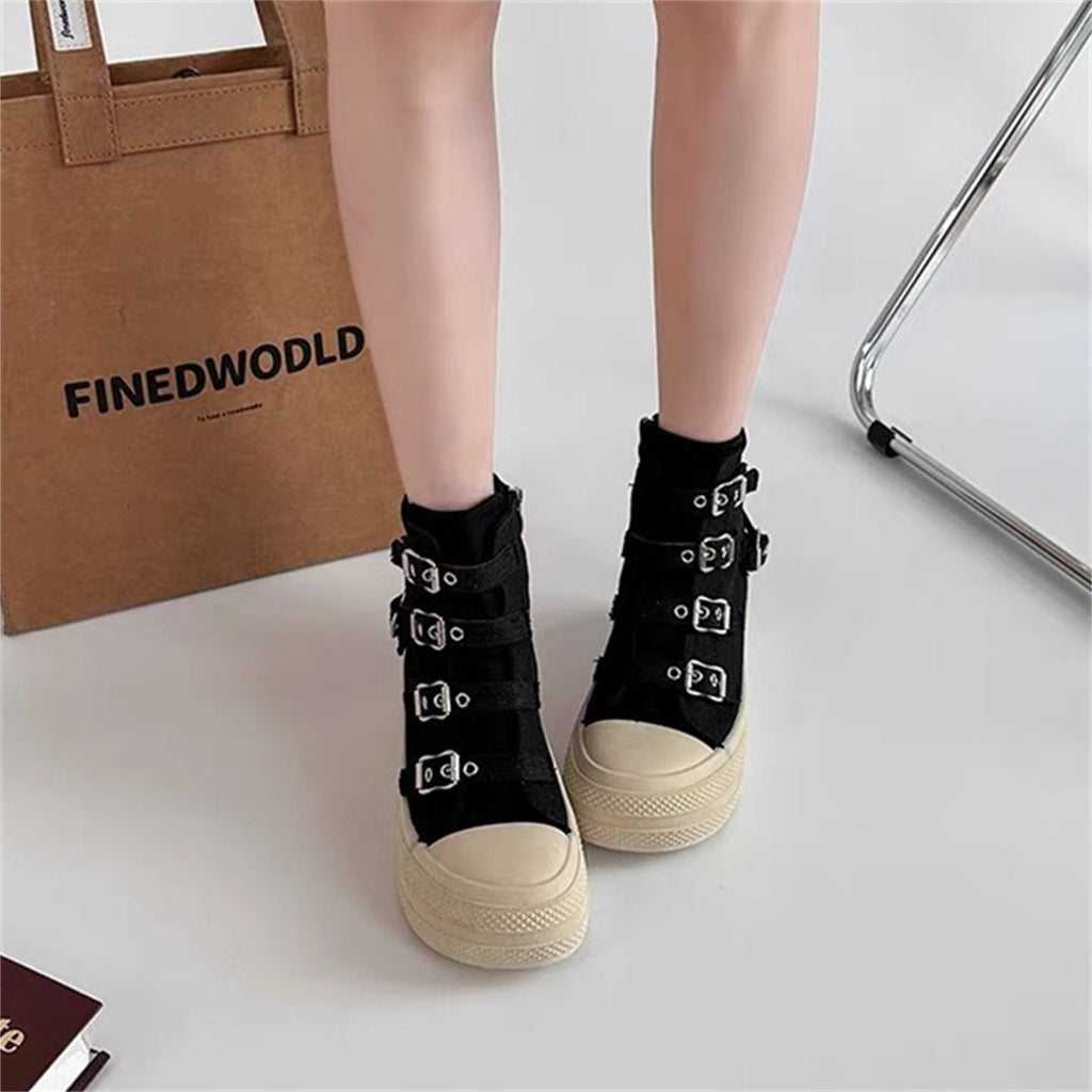 モードストラップ 厚底コンバットブーツ