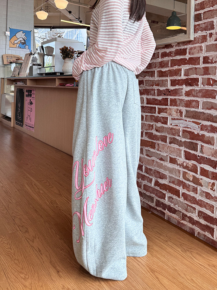 ルーズシルエット ロゴスウェットパンツ