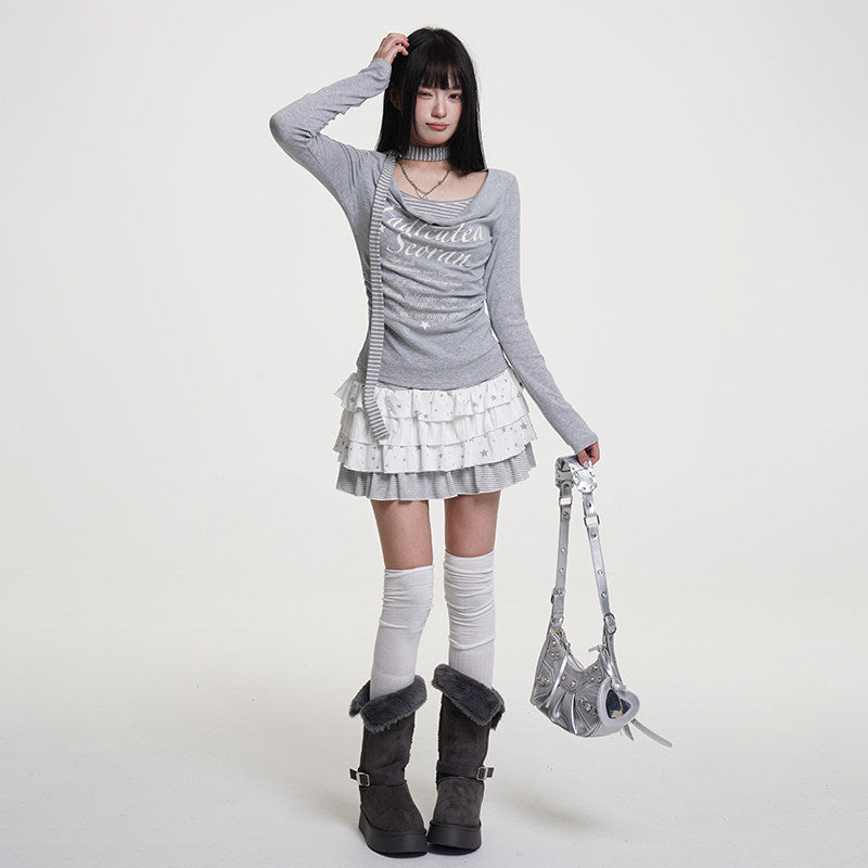 グランジムードネックストラップトップス