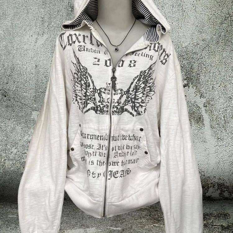 Y２K ヴィンテージ風ジップパーカー