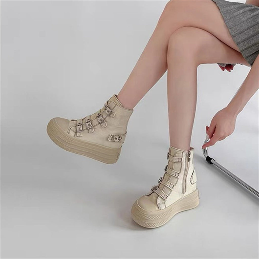 モードストラップ 厚底コンバットブーツ