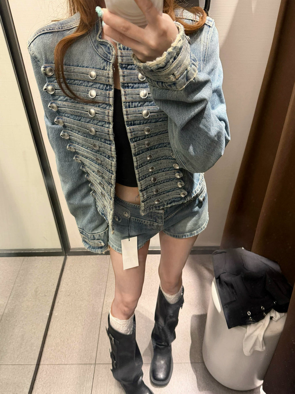 Y2Kデニムジャケット＆ショーパンセット