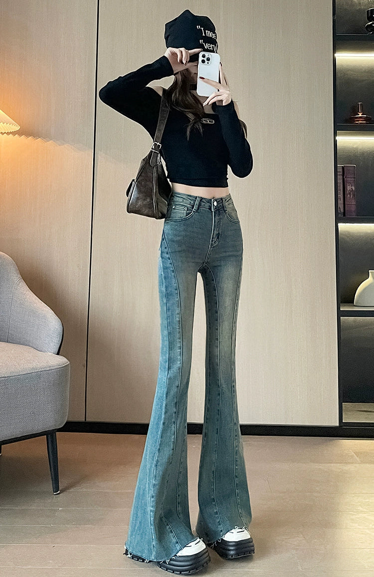 ウォッシュスリムフレアパンツ