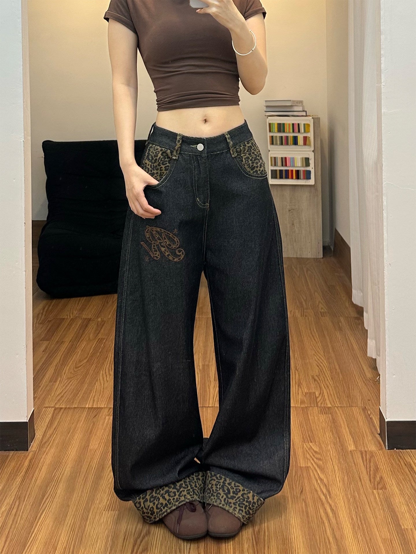 ストリートルーズレオパードジーンズ