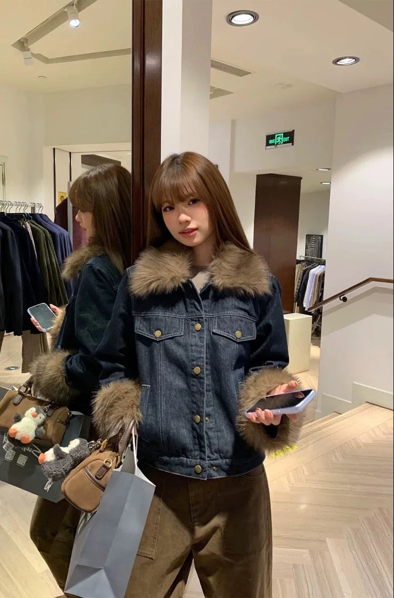 ヴィンテージファーデニムジャケット