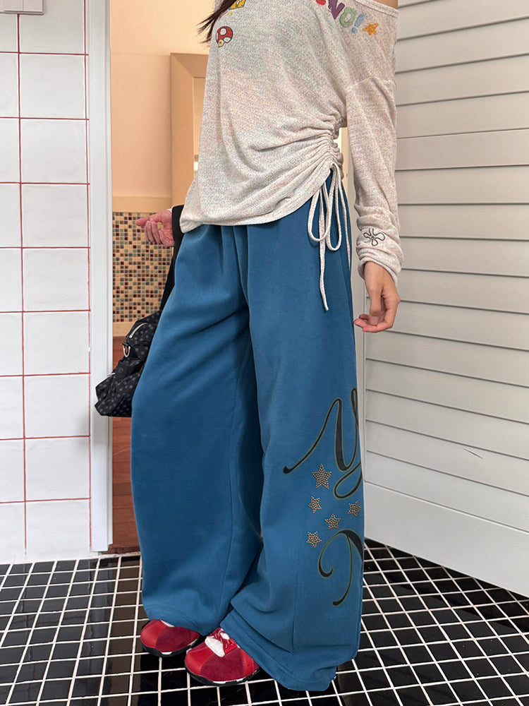ルーズシルエット ロゴスウェットパンツ