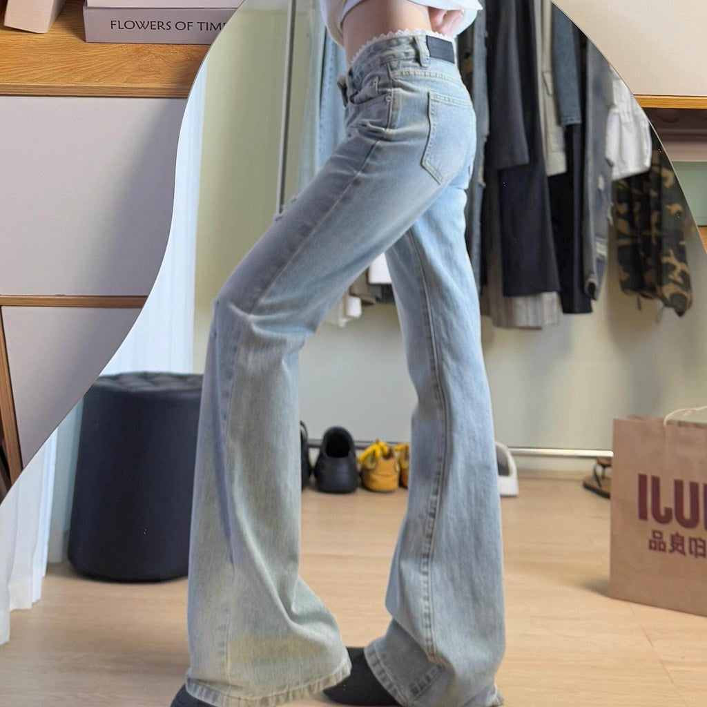 レースレイヤード ヴィンテージデニム